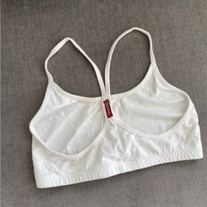 Hard tail white sports bra